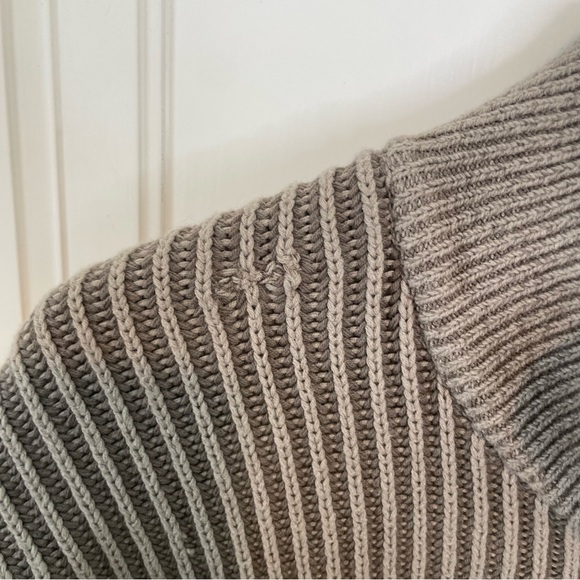 Abercrombie & Fitch Men's Taupe Quarter Zip Knit Oversized Sweater Sz S - Picture 7 of 7